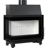 Kamineinsatz aus Stahl KRATKI SIMPLE links 6 kW Ø 150 mit Türfeder - Schwarz