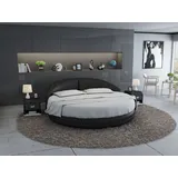 Xlmoebel Rundbett Neues Luxus-Doppelbett mit USB-Anschlüssen in rundem Design. (Bett "LB8844), Hergestellt in Europa schwarz
