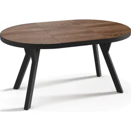 WFL GROUP Designer runder ausziehbarer Esstisch 100 x 76 x 100 cm braun