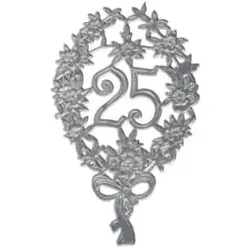 Jubiläumszahl 25 silber DEKORATIV 1225-25 8x12cm