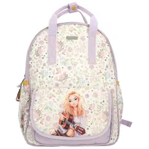 DEPESCHE 13672 TOPModel Cowgirl - Rucksack in Lila und Creme, mit Model Motiv und Blumen-Muster, Tasche mit verstellbaren Trägern