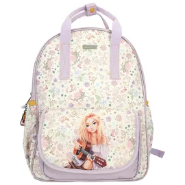 DEPESCHE 13672 TOPModel Cowgirl - Rucksack in Lila und Creme, mit Model Motiv und Blumen-Muster, Tasche mit verstellbaren Trägern