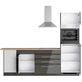 kochstation Winkelküche L-Form 220 x 250 cm grau