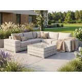 beautysofa SOLARIS Loungeset Hellgrau
