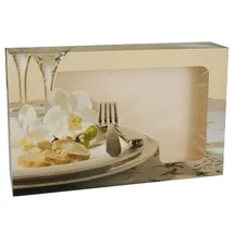 Papstar Transport- und Catering-Kartons, burgund, zweiteilig mit Fenster | Schrumpffolie 5 Stück)