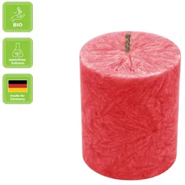 Kerzenfarm Hahn Stearin Stumpenkerze 8 cm rot
