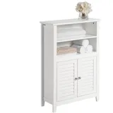 SoBuy Badschrank Badkommode mit Ablagen und Türen Kommode fürs Bad Sideboard Flurschrank Weiß BZR13-W