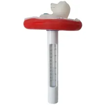 Evolution Thermometer Eisbär auf Schwimmring Rot m. Schnur Temperatur Messung °C & °F Pool