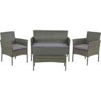 Hti-Living Gartenmöbel Grau 4-teiliges Set Wiebke