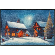 Wash+Dry Fußmatte, Twinkle Village 50x75cm, innen und außen, waschbar