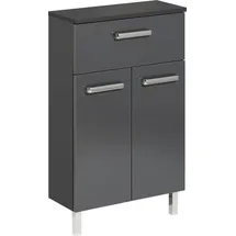 Saphir Quickset Badschrank mit 2 Türen, 1 Schublade, 50 x 81 x 20 cm Grau