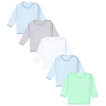 TupTam Unisex Baby Wickelshirt Langarm 5er Pack, Farbe: Junge, Größe: 68 - 68