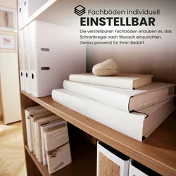 bümö Mehrzweckschrank 80cm breit, Aktenschrank o. Schuhschrank klein, Schrank mit Regal, Kommode in Ahorn/Silber aus Holz, Vorratsschrank &