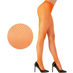 Neon orangefarbene Netzstrumpfhose Carla