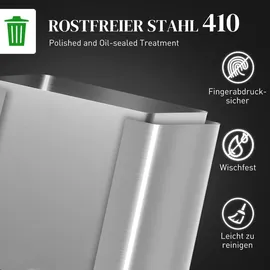 Homcom Mülleimer 20+14 l Silber