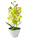 Fake Bonsai Künstliche Phalaenopsis Topfpflanze Blume Orchidee Floral Decor Künstliche Orchidee Blumentopf Blumendekoration für Zuhause (A)