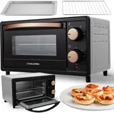 Minibackofen 10L Schwarz Wirtschaftlich Funktional Kompakt Zubehör Timer - Schwarz