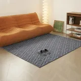 GOFORIT Waschbarer Teppich Wohnzimmer mit 3D Relief-Struktur, Moderner Kurzflor mit Rautenmuster, Faltbar & Waschmaschinenfest, rutschfest Weich für Schlafzimmer & Flur (Grau, 160X230)