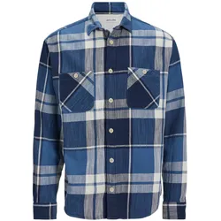 Jack & Jones Herren Freizeit Hemd JJEMICHAEL OVERSHIRT Comfort Fit Comfort Fit Blau 12248888 S
