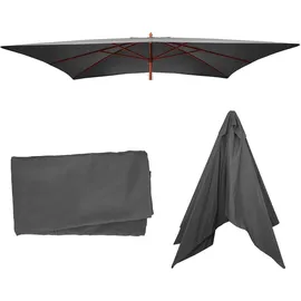 MCW Ersatzbezug für Sonnenschirm Lissabon 3 x 4 m Polyester Anthrazit