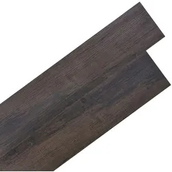 DELUKE® Vinylboden PVC-Dielen selbstklebend wasserfest 2mm Stärke Klebevinylboden Bodenbelag Laminatboden Dekor-Dielen Dunkelbraun, 5,02m2