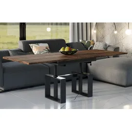Endo Endo-Moebel Couchtisch, Mooreiche, Holzwerkstoff, Rechteckig,Rechteckig, 65x58x110 cm, Wohnzimmer, Wohnzimmertische, Couchtische