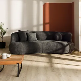 Livora Sofa 2-Sitzer Chenille 253x100x77 dunkelgrau LUNA