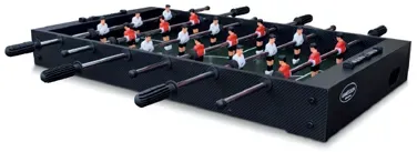 Mini-Tischfußballtisch für Kinder 91,5 x 49,5 x 10,5 cm Schwarz/Rot/Holz - Gamesson Defender - inkl. 2 Bälle, ab 5 Jahren