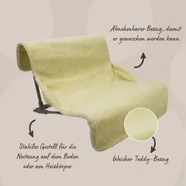 Rosewood Catwalk Katzenbett 2-in-1, Heizkörperliege und freistehend, Plüschbezug, waschbar, 46x32x42cm - Gelb