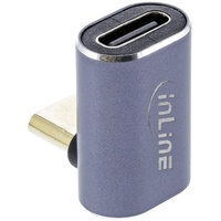 InLine InLine® USB4 Adapter, USB Typ-C Stecker/Buchse oben/unten gewinkelt, Aluminium, grau