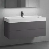 neoro n50 Unterschrank B: 120 cm mit 2 Auszügen, Waschtisch mit 1 Hahnloch weiß matt, B: 120.5 BN0140WM+BN0424GR