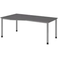 Bümö Schreibtisch Graphit, Nachbildung, Rechteckig, 180x74x100 cm, FSC Mix,
