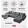 bromarkt Ecksofa NUBES Schlaffunktion Bettkasten U-Form, 372x184x85cm Grau, - Grau