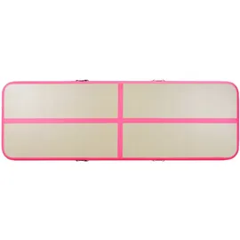 vidaXL Aufblasbare Gymnastikmatte mit Pumpe 800×100×10 cm PVC Rosa
