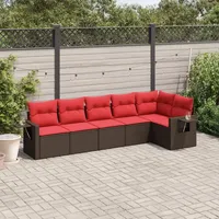 vidaXL Gartensofa-Set 6-tlg. braun