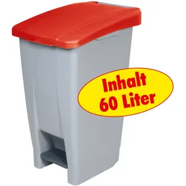 BRB-Lagertechnik Tret-Abfalleimer 60 l Rot