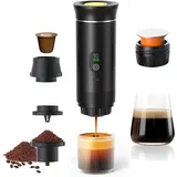 Tragbare Kaffeemaschine, 3-in-1-espressomaschine Mit Elektrischer Heizung, Wiederaufladbar, Für Camping Und Auto, Schnelles Aufheizen, Kompatibel Mit K-cup-kapseln Und Gemahlenem Kaffee, Ideal Für Unt