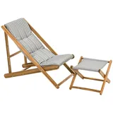 Strandstuhl Macao m. Hocker Akazienholz geölt Stuhlmaß 104 x 59 x 90 cm, Dehner