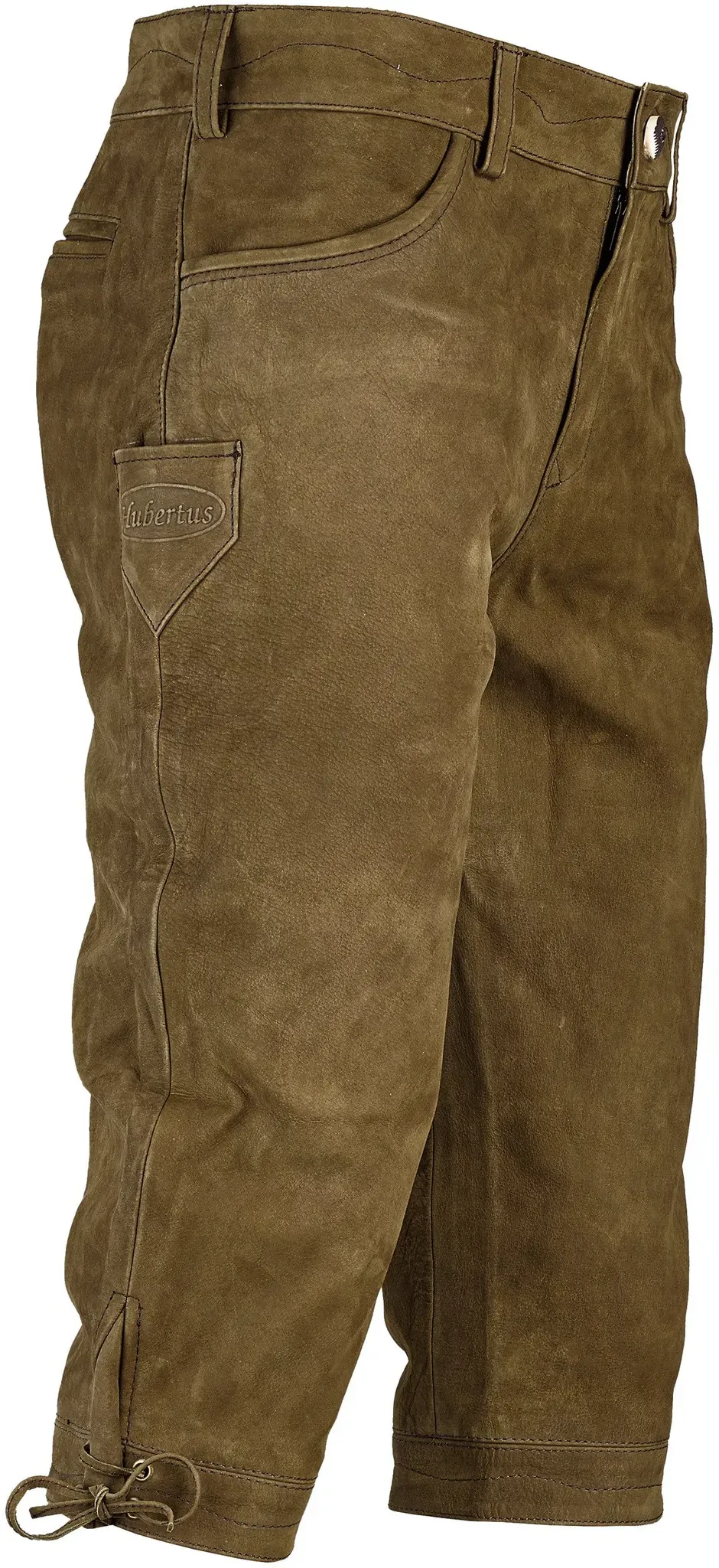 Hubertus Herren-Leder-Kniebundhose, oliv, 58