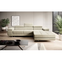 Baidani Sofa Designer Sofa Calvera mit Schlaf- und Klappfunktion, modernes Design beige