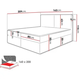 Mirjan24 Claire 160 x 200 cm H3 Grau