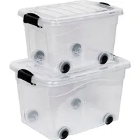 Kreher Rollbox Set 20 + 40 Liter 2-tlg. transparent