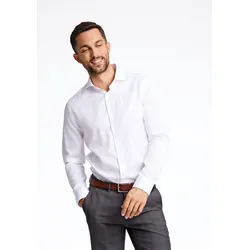 Businesshemd LINDBERGH "Lindbergh Business-Hemd", Herren, Gr. 3XL, Normalgrößen, weiß, Oberstoff: 100% Baumwolle, Langarm, Hemden
