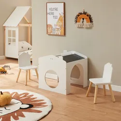 Zeichentisch für Kinder Romso Kindertischset mit 2 Stühlen Weiß