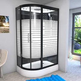 AcquaVapore D30-73m0l-ec Komplettdusche mit 2k Scheiben 120 x 80 cm schwarz