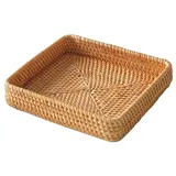 Serviertablett Aus Rattan, Quadratisches Tablett Aus Flechtwerk, Aufbewahrungskorb Aus Weide, Quadratische Weidenkörbe Zur Aufbewahrung, Servierkörbe