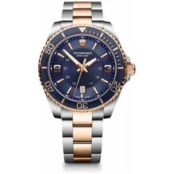 Victorinox Maverick Large 2-tone, 43mm Herrenuhr blue dial, silver/rose-gold