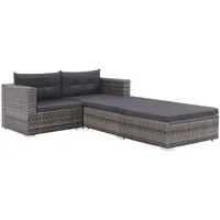 vidaXL Garten-Lounge-Set grau/dunkelgrau