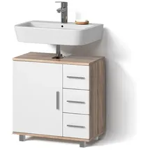 livinity Waschbeckenunterschrank Eisak 60 x 60 x 33 cm Braun/Weiß