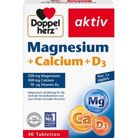 Doppelherz Aktiv Magnesium + Calcium + D3 Tabletten 40 St.